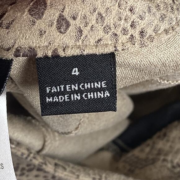 Tribal Pants Womens 4 Light Tan Snake Print Skinny Animal Pattern Stretch New - Picture 6 of 10